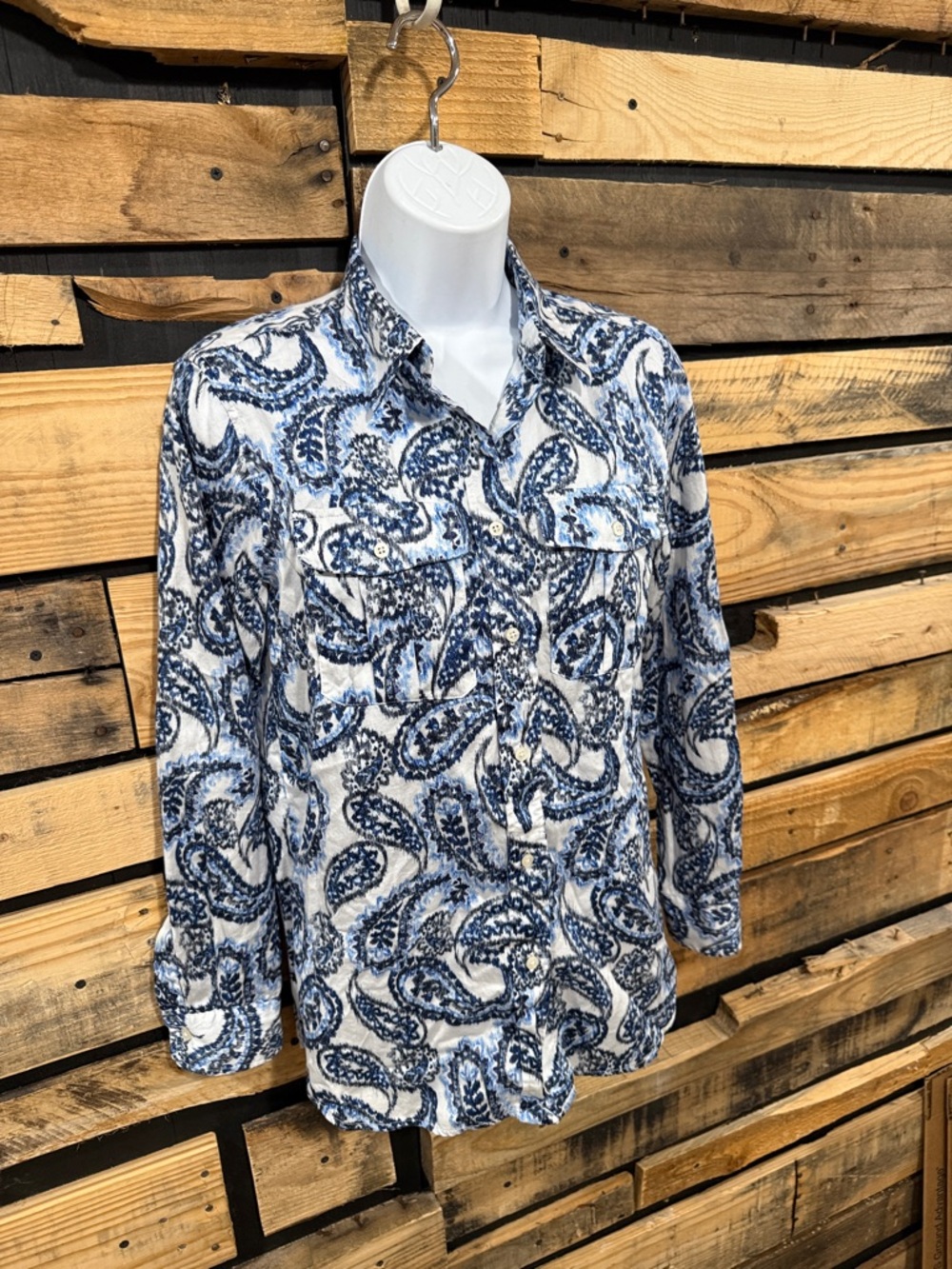 Lauren Ralph Lauren‎ paisley print button-down shirt Women’s Size Medium - Picture 3 of 7